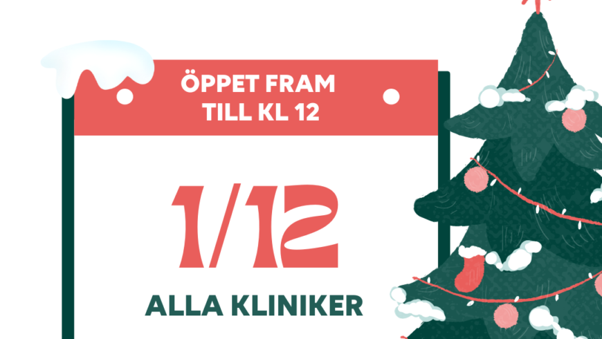 1/12 -Alla kliniker stänger kl 12